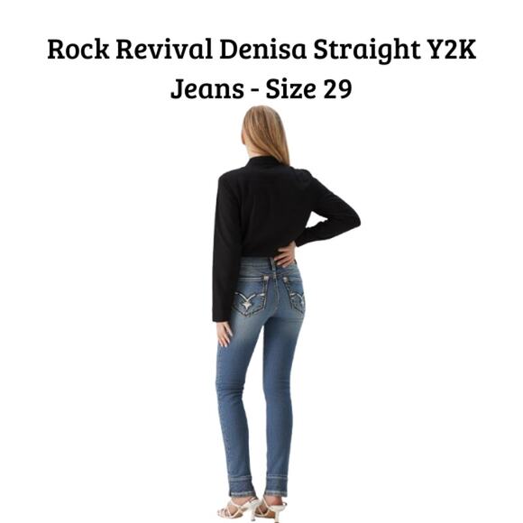Rock Revival Denisa Straight Y2K Jeans - Size 29 - Picture 14 of 14